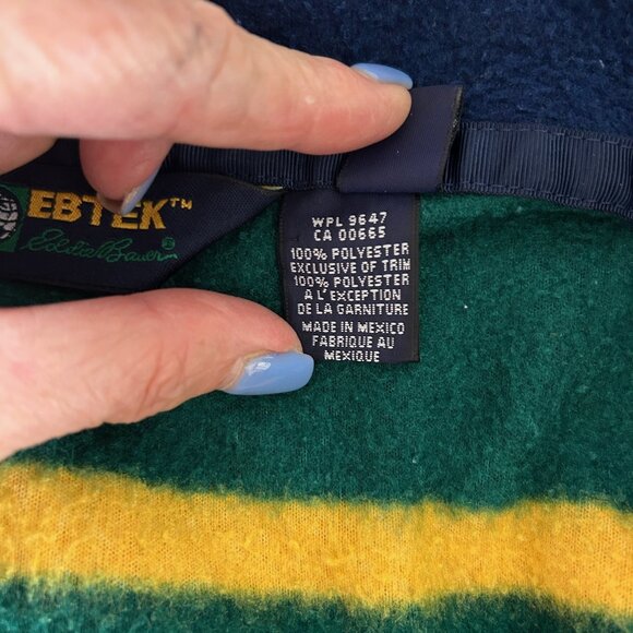 Eddie Bauer Ebtek Mens Vintage 90s Fleece 1/4 Zip Pullover Size XL Tall - Picture 12 of 14